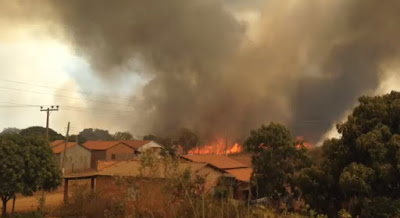 Incêndio assusta moradores do Distrito de Estiva, em São Domingos (GO)