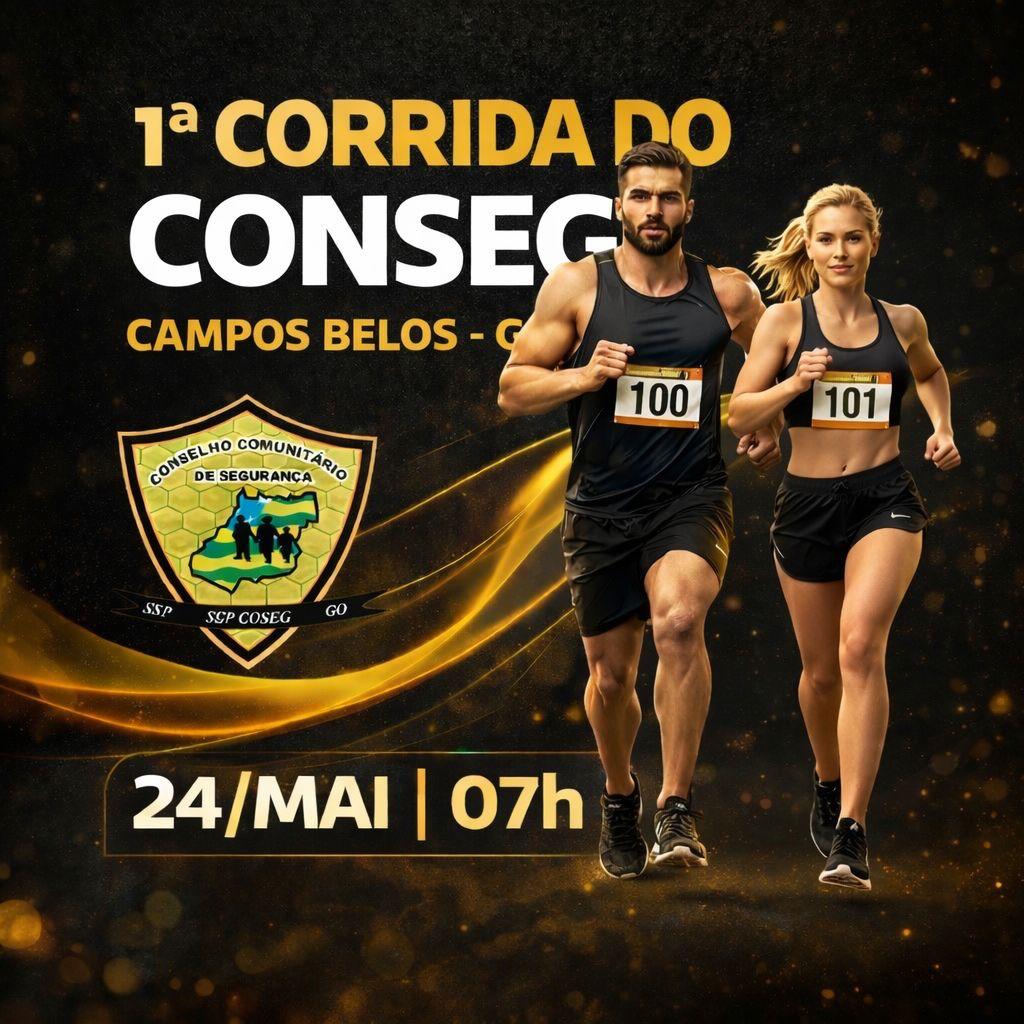 1ª Corrida do Conseg mobiliza moradores em Campos Belos no dia 24 de maio